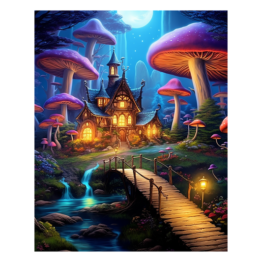 Mushroom Cottage - Wooden Jigsaw Puzzle