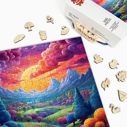 Sunset Valley - Wooden Jigsaw Puzzle
