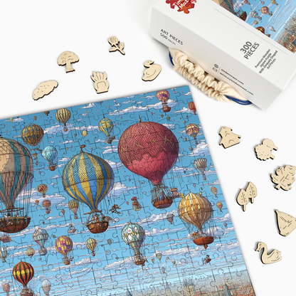 City Balloon Festival - Wooden Jigsaw Puzzle