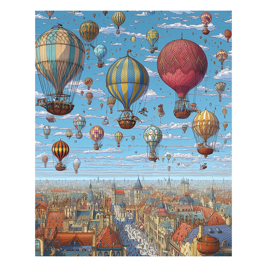 City Balloon Festival - Wooden Jigsaw Puzzle