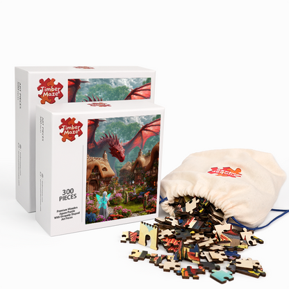 Dragon's Fairytale Village - Wooden Jigsaw Puzzle