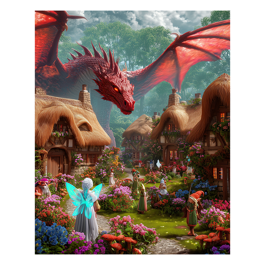 Dragon's Fairytale Village - Wooden Jigsaw Puzzle