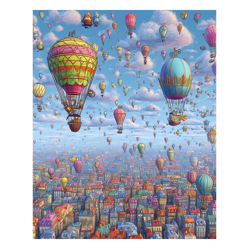Sky Balloon Festival - Wooden Jigsaw Puzzle