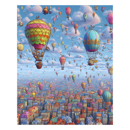 Sky Balloon Festival - Wooden Jigsaw Puzzle