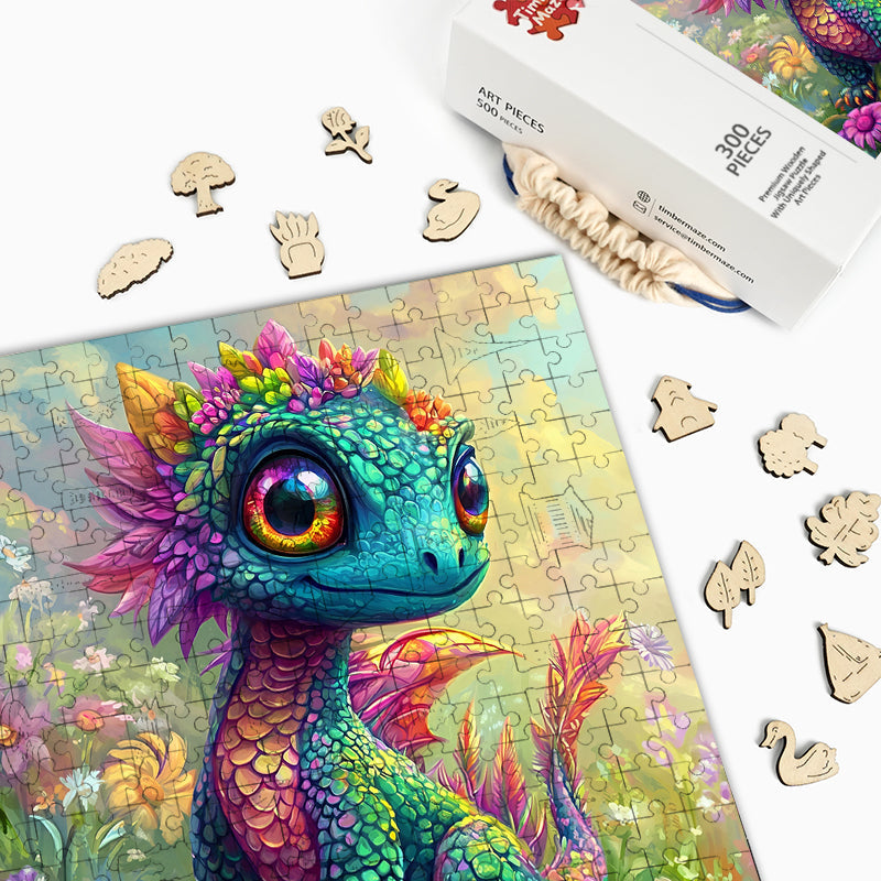 Bloom Dragon - Wooden Jigsaw Puzzle