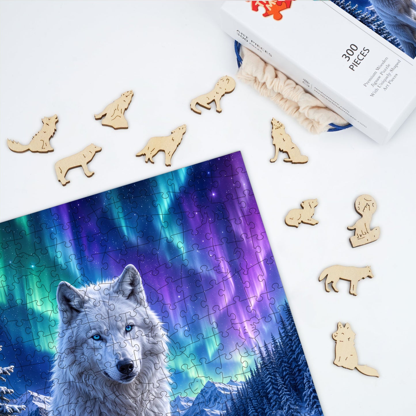 Aurora Wolf - Wooden Jigsaw Puzzle