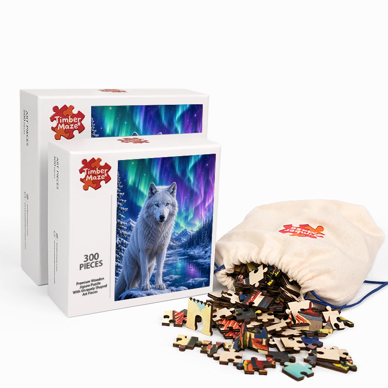 Aurora Wolf - Wooden Jigsaw Puzzle