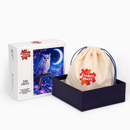Celestial Moon Owl - Wooden Jigsaw Puzzle