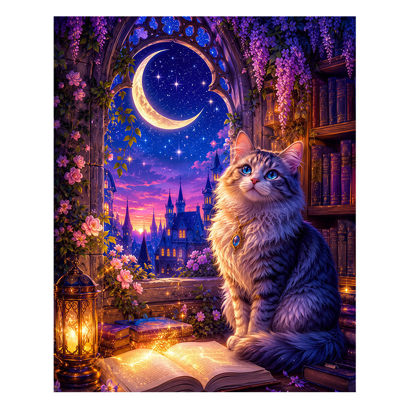 Moonlit Cat - Wooden Jigsaw Puzzle