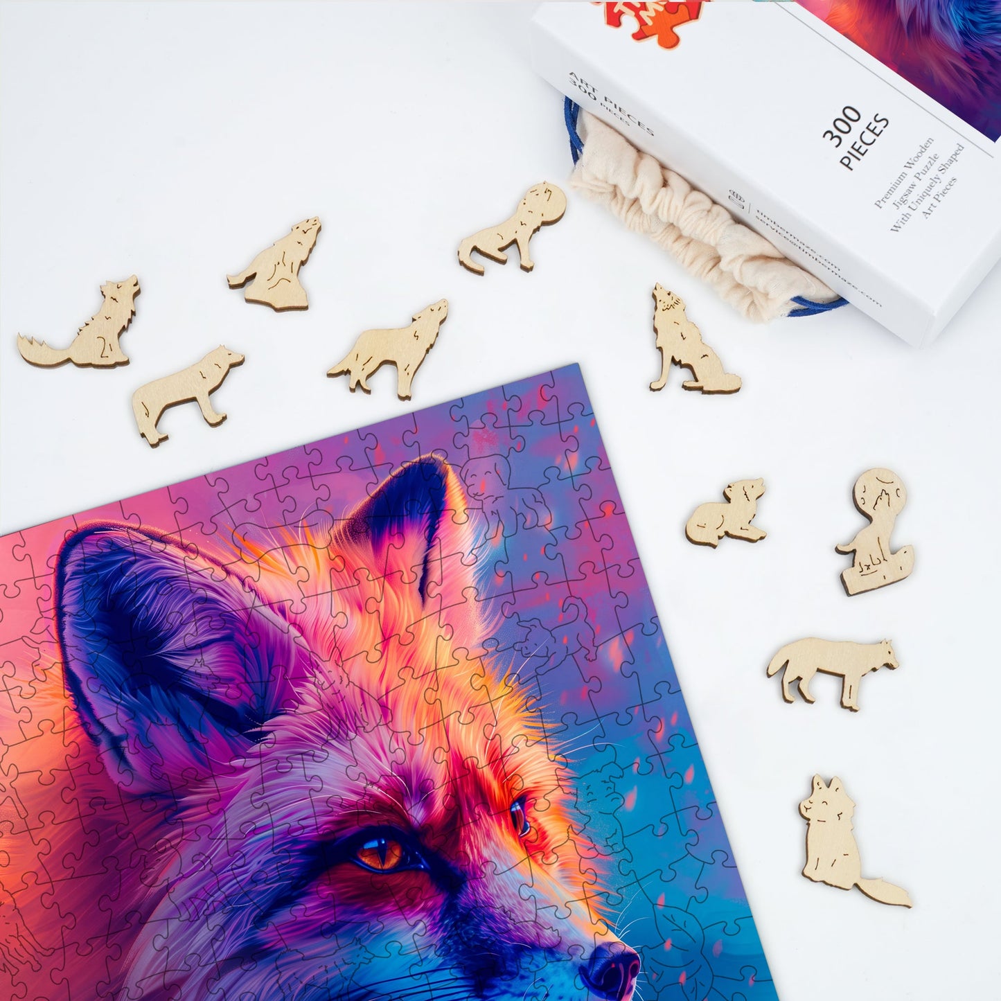 Twilight Fox - Wooden Jigsaw Puzzle