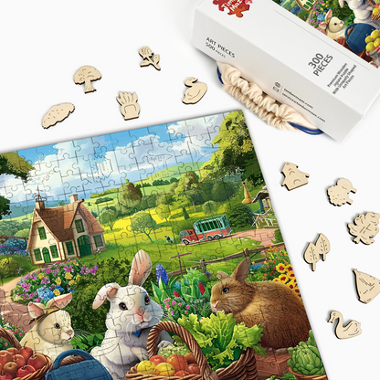 Bunny Party - Wooden Jigsaw Puzzle