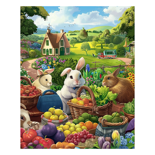 Bunny Party - Wooden Jigsaw Puzzle