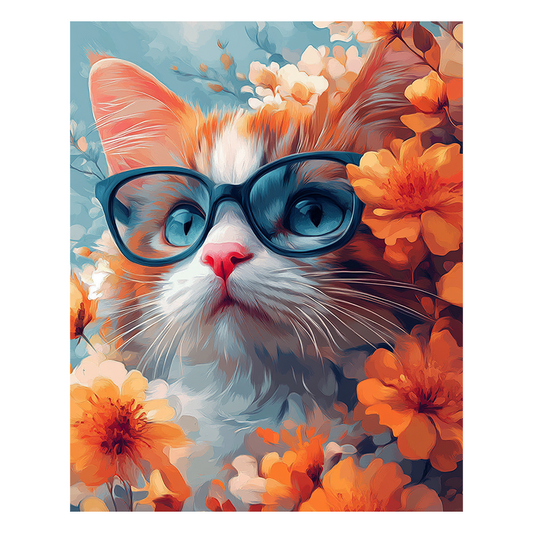 Cat with Glasses - Wooden Jigsaw Puzzle