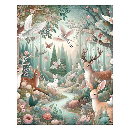 Different magical forest christmas - Wooden Jigsaw Puzzle