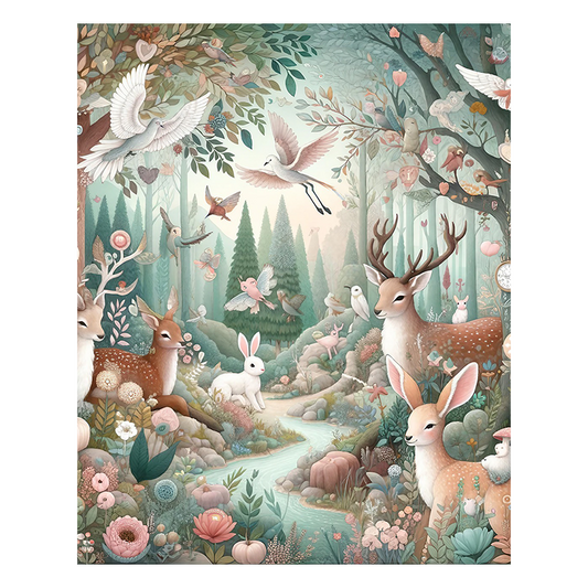 Different magical forest christmas - Wooden Jigsaw Puzzle