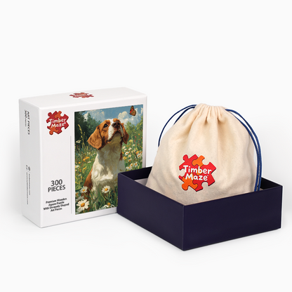 Dog and Butterfly - Wooden Jigsaw Puzzle