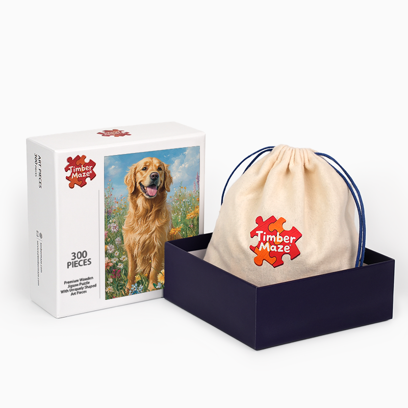 Golden Retriever In The Sun - Wooden Jigsaw Puzzle
