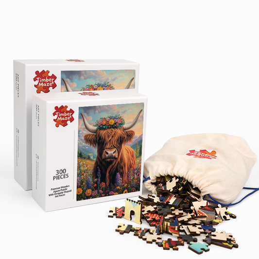 Highland cow - Wooden Jigsaw Puzzle