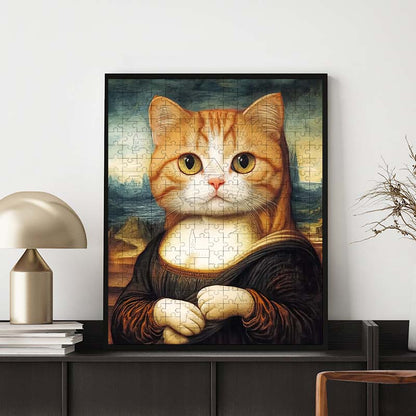 Mona Lisa Cat - Wooden Jigsaw Puzzle