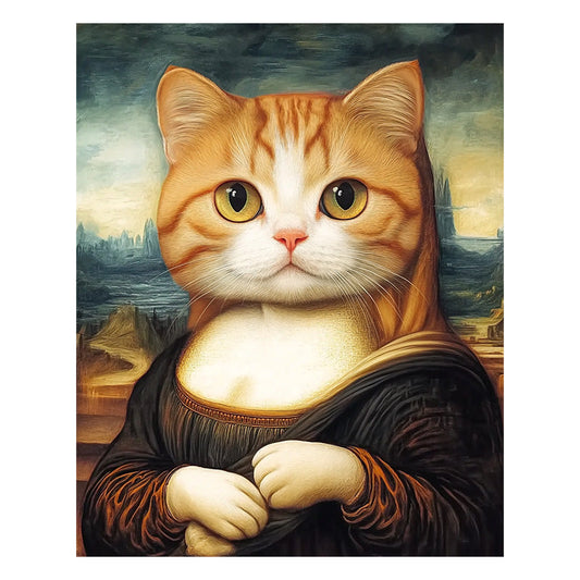 Mona Lisa Cat - Wooden Jigsaw Puzzle