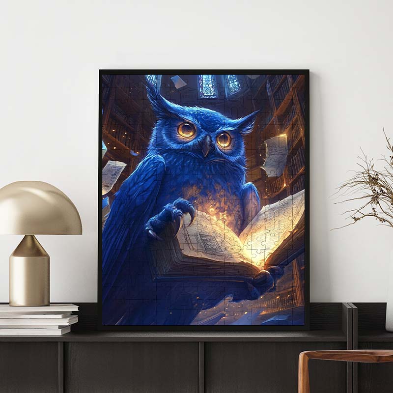 Sapphire Sage Owl - Wooden Jigsaw Puzzle