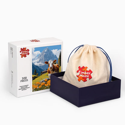 Swiss Diary Cow - Wooden Jigsaw Puzzle