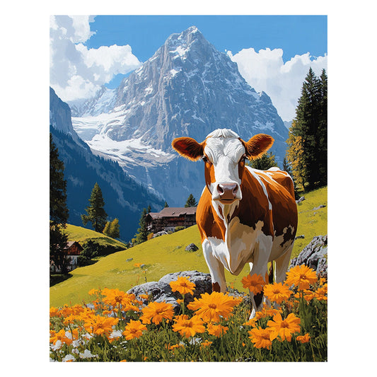 Swiss Diary Cow - Wooden Jigsaw Puzzle