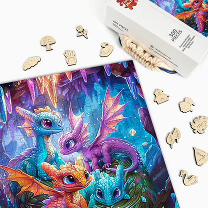 Crystal Dragons - Wooden Jigsaw Puzzle