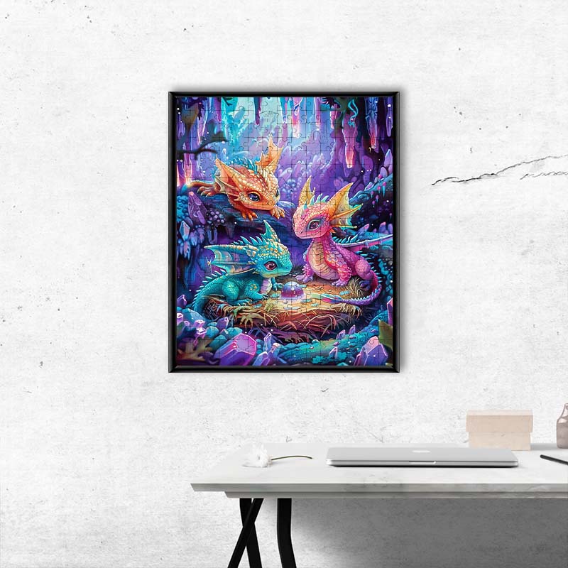 Rainbow Dragon Babies - Wooden Jigsaw Puzzle