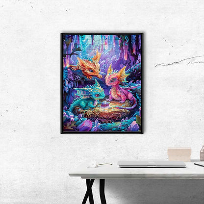 Rainbow Dragon Babies - Wooden Jigsaw Puzzle