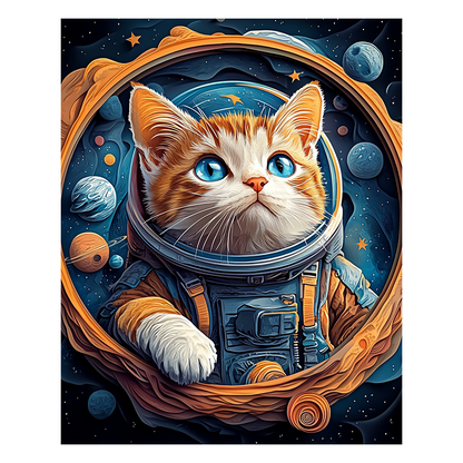 The Astronaut Cat - Wooden Jigsaw Puzzle