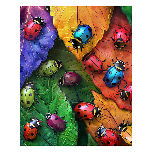 Autumnal Ladybugs - Wooden Jigsaw Puzzle