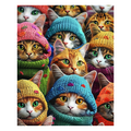 Cats in Knitted Hats - Wooden Jigsaw Puzzle