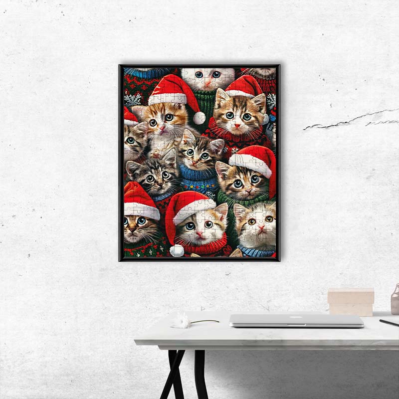 Christmas Kittens - Wooden Jigsaw Puzzle
