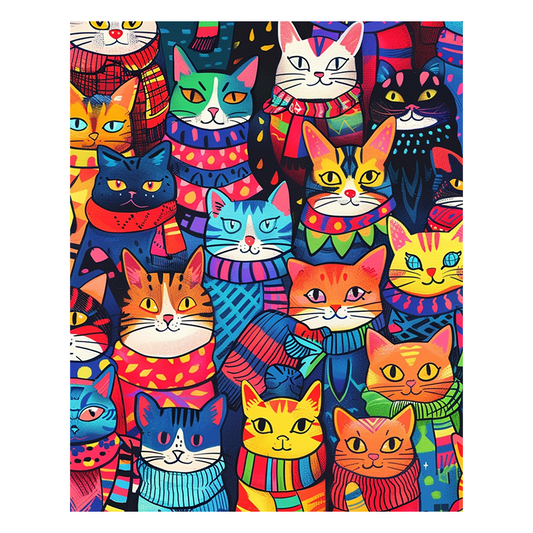 Colorful Cats - Wooden Jigsaw Puzzle