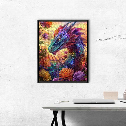 Dragon in Bloom - Wooden Jigsaw Puzzle