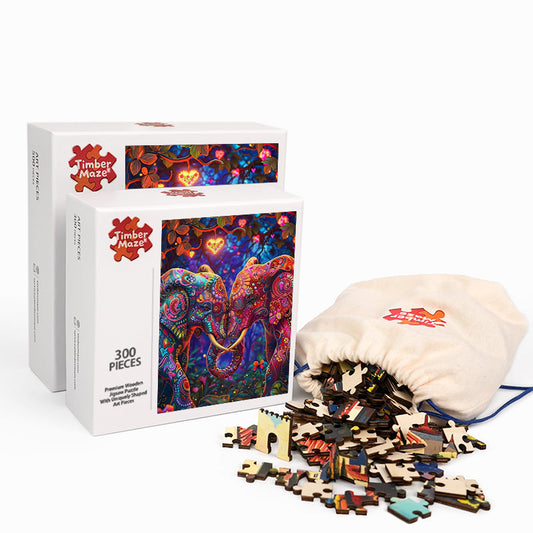 Enchanted Elephants - Wooden Jigsaw Puzzle