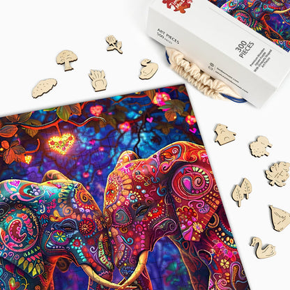 Enchanted Elephants - Wooden Jigsaw Puzzle