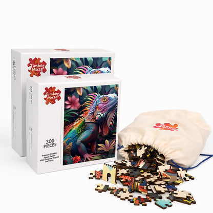 Iridescent Iguana - Wooden Jigsaw Puzzle