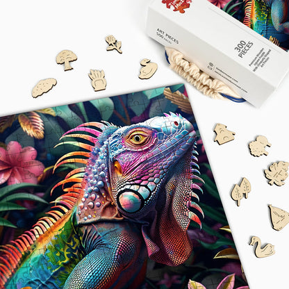 Iridescent Iguana - Wooden Jigsaw Puzzle