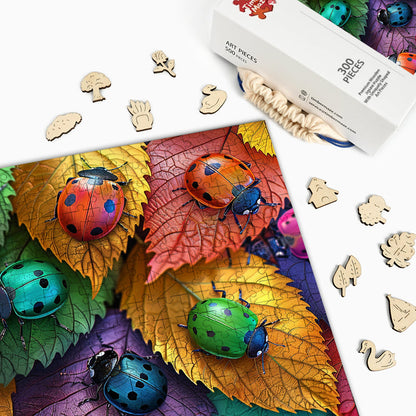 Leaf Ladybugs - Wooden Jigsaw Puzzle