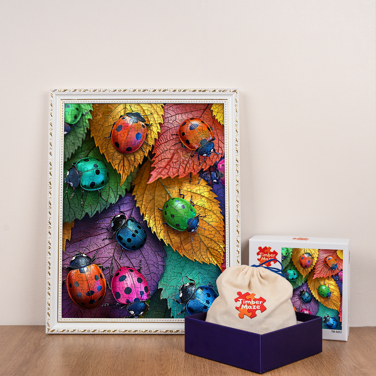 Leaf Ladybugs - Wooden Jigsaw Puzzle