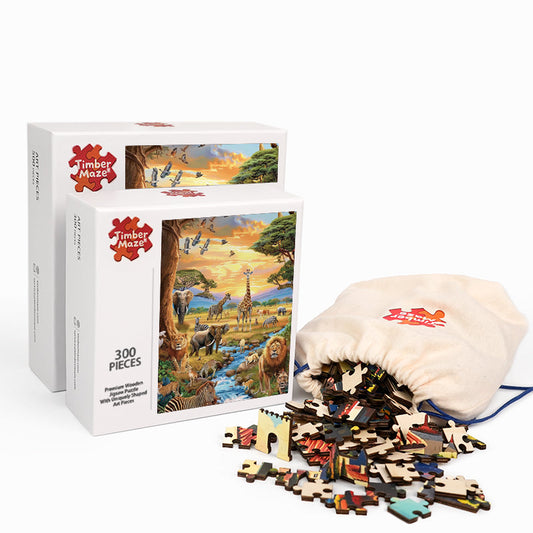 Serengeti Sunset - Wooden Jigsaw Puzzle