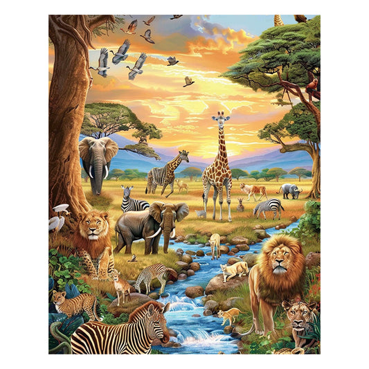 Serengeti Sunset - Wooden Jigsaw Puzzle
