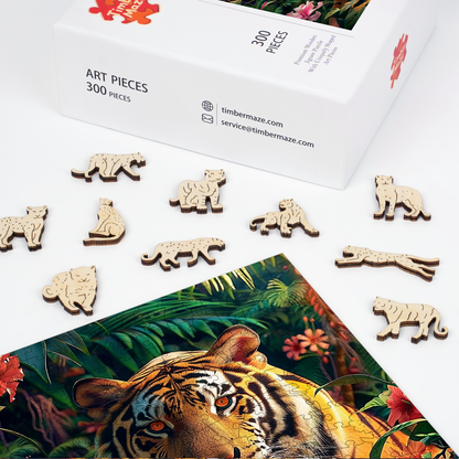Tiger in Jungle - Wooden Jigsaw Puzzle