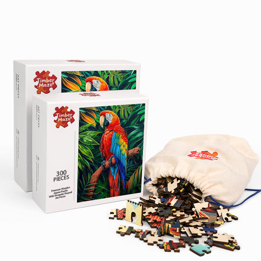 Tropical Macaw - Wooden Jigsaw Puzzle