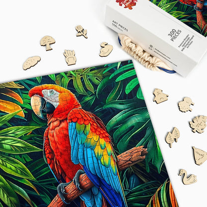 Tropical Macaw - Wooden Jigsaw Puzzle