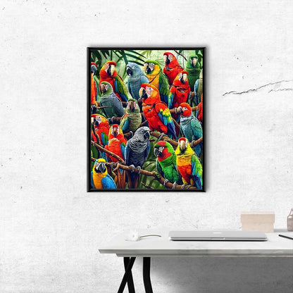 Tropical Parrots - Wooden Jigsaw Puzzle