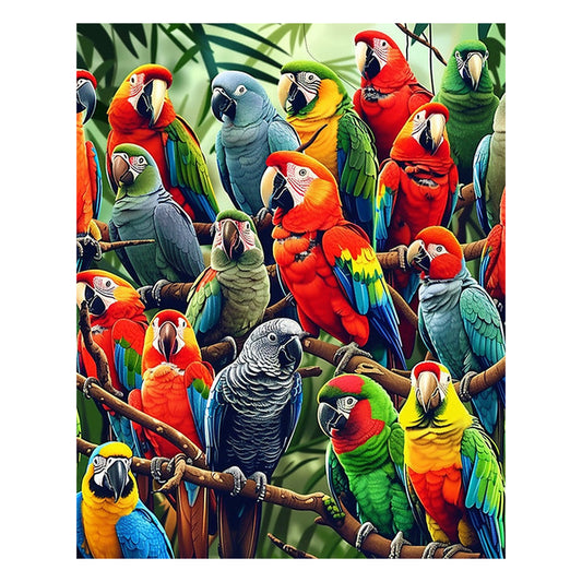 Tropical Parrots - Wooden Jigsaw Puzzle