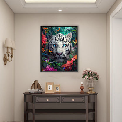 White Tiger in Jungle - Wooden Jigsaw Puzzle